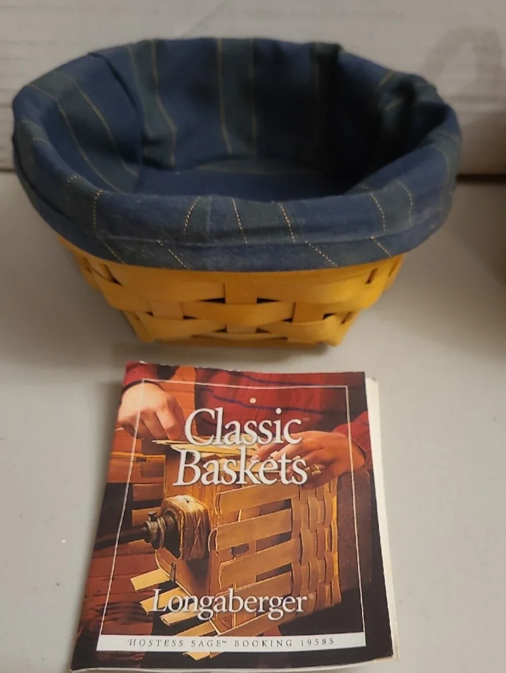 Longaberger Woven Booking/Hostess Baskets with Blue Liners